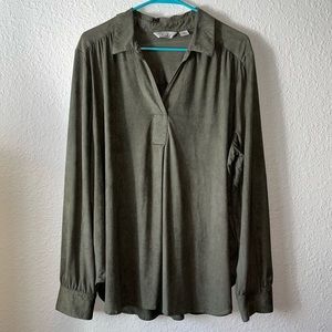 Suede Forest Green Blouse
